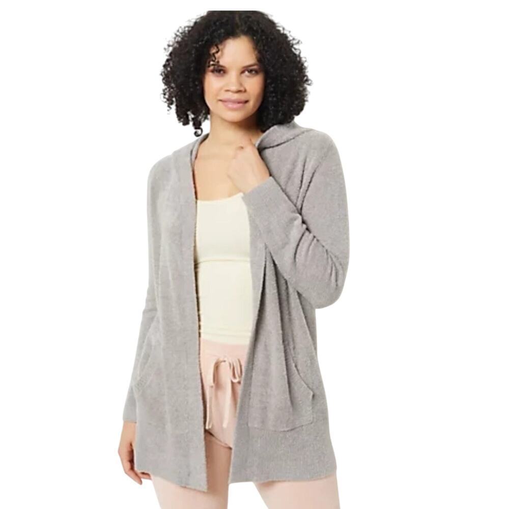 Barefoot Dreams CozyChic Lite Open Front Hooded Cardigan size medium